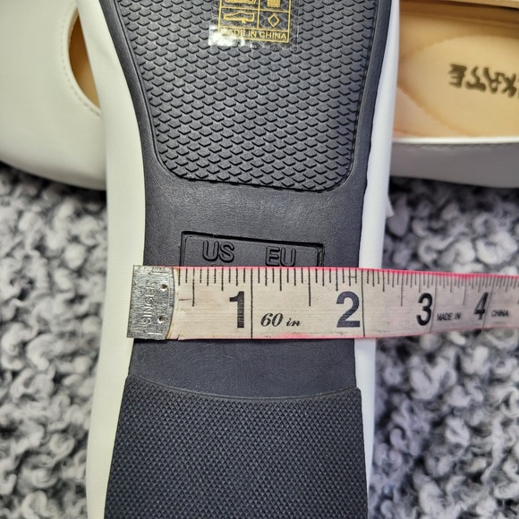 NWOT white mary jane ballet flats low heel almond toe classic neutral minimalist - Picture 10 of 10
